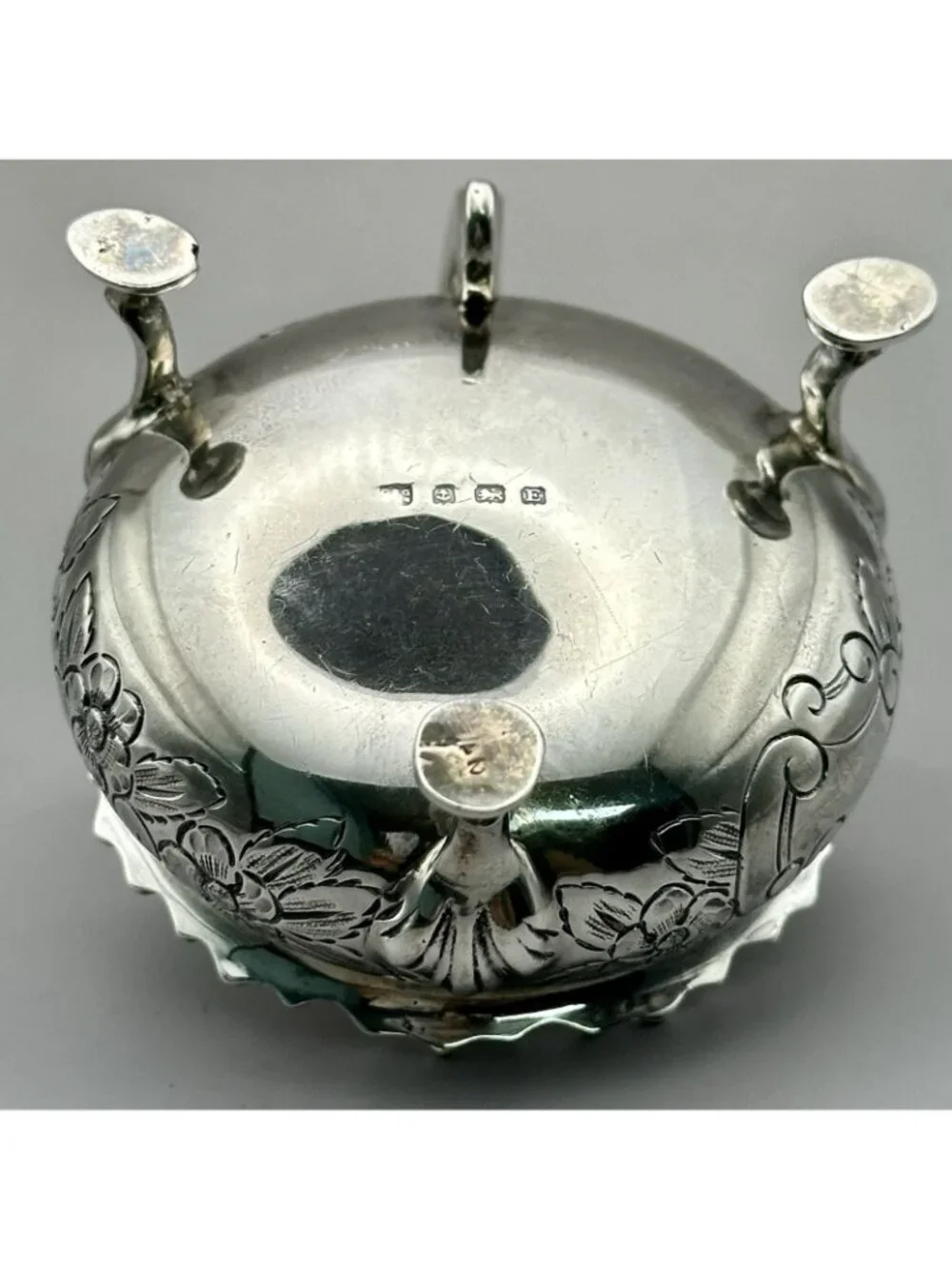 Charles S Green & Co Ltd Mustard Pot Hinged Lid Birmingham 1929 Sterling Silver